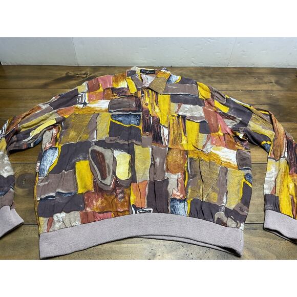 Alan Stuart Shirt Mens Multicolor Abstract Art Pullover Short Sleeve Banded XL - Picture 2 of 12